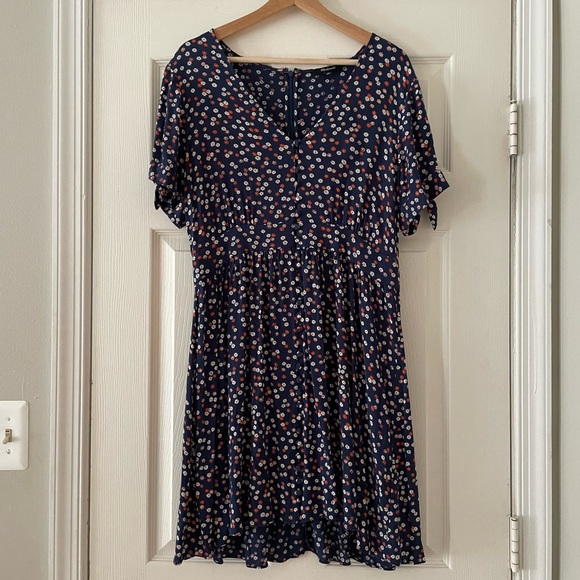 Madewell Button-front tie sleeve mini dress - Picture 4 of 8